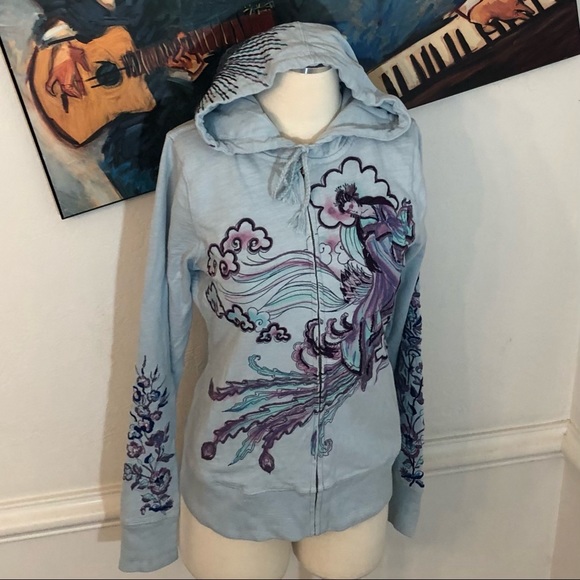 Lucky Brand Hoodie NWT Jacket Embroidered-Detail Zipper-Front L-Sleeve Size Med - Picture 10 of 10